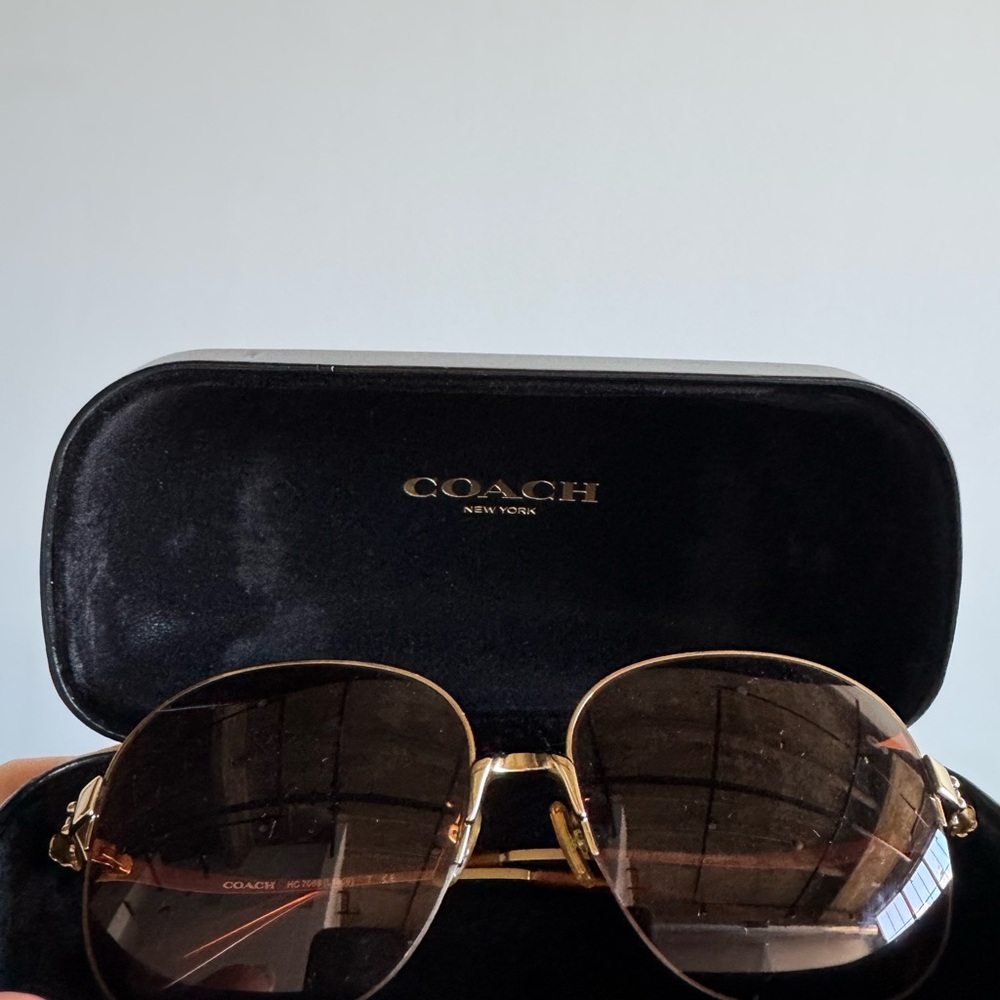 COACH Gold and Brown Sunglasses - Picture 6 of 6